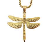 Dragonfly Pendant Necklace Stainless Steel Animal Jewelry Gift