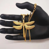 Dragonfly Pendant Necklace Stainless Steel Animal Jewelry Gift