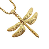 Dragonfly Pendant Necklace Stainless Steel Animal Jewelry Gift