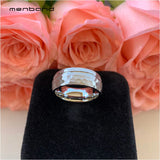 Men Women Tungsten Wedding Band Offset Grooved Brushed Finish 8MM