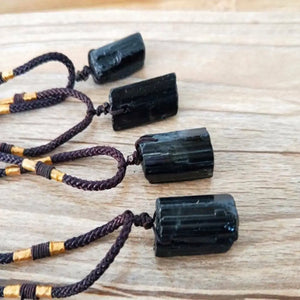 Men Women Healing Stone Necklace Tourmaline Stone Pendant