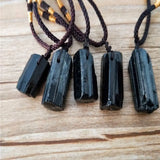Men Women Healing Stone Necklace Tourmaline Stone Pendant