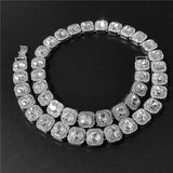 Hip Hop Chain Necklace 12.5mm Square Chain Iced Out Bling Bling HipHop Necklaces