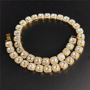 Hip Hop Chain Necklace 12.5mm Square Chain Iced Out Bling Bling HipHop Necklaces