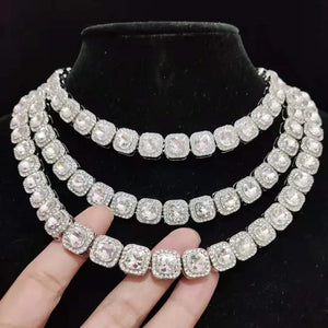 Hip Hop Chain Necklace 12.5mm Square Chain Iced Out Bling Bling HipHop Necklaces
