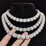 Hip Hop Chain Necklace 12.5mm Square Chain Iced Out Bling Bling HipHop Necklaces