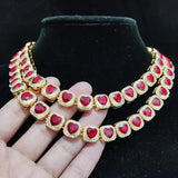 Men Women Hip Hop Chain Necklace 13mm Width Square Chain with Red Heart