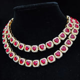 Men Women Hip Hop Chain Necklace 13mm Width Square Chain with Red Heart