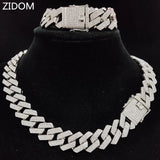 Men Women Hip Hop Chain Necklace 20mm Rhombus Cuban Chains Necklace