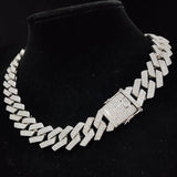 Men Women Hip Hop Chain Necklace 20mm Rhombus Cuban Chains Necklace