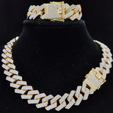 Men Women Hip Hop Chain Necklace 20mm Rhombus Cuban Chains Necklace