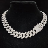 Men Women Hip Hop Chain Necklace 20mm Rhombus Cuban Chains Necklace