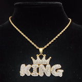 Hip Hop Crown KING Pendant Necklace Cuban Chain Bling Jewelry
