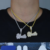 Men Women Hip Hop Hustle Pendant Necklace Bling CZ Rope Chain Punk Rapper