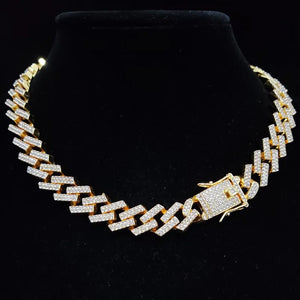 Iced Out Bling Chain Necklace Rhombus Cuban Chains Hiphop Necklaces