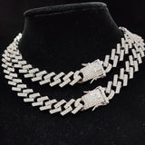 Iced Out Bling Chain Necklace Rhombus Cuban Chains Hiphop Necklaces