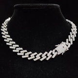 Iced Out Bling Chain Necklace Rhombus Cuban Chains Hiphop Necklaces