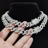 Iced Out Bling Chain Necklace Rhombus Cuban Chains Hiphop Necklaces