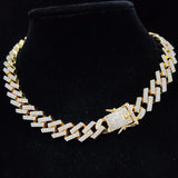 Iced Out Bling Chain Necklace Rhombus Cuban Chains Hiphop Necklaces