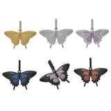 Hip Hop Iced Out CZ Bling Butterfly Pendant Necklace Rope Chain