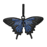 Hip Hop Iced Out CZ Bling Butterfly Pendant Necklace Rope Chain