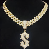 Men Women Hip Hop S Pendant Necklace Cuban Chain Iced Out Punk Jewelry