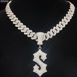 Men Women Hip Hop S Pendant Necklace Cuban Chain Iced Out Punk Jewelry