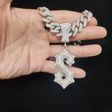 Men Women Hip Hop S Pendant Necklace Cuban Chain Iced Out Punk Jewelry