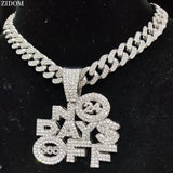 Hip Hop NO OFF Pendant Necklace Cuban Chain Bling Necklaces