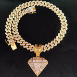 Hip Hop Tapered Pendant Necklace with Cuban Chain
