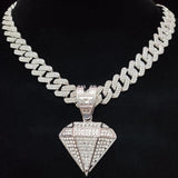 Hip Hop Tapered Pendant Necklace with Cuban Chain