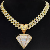 Hip Hop Tapered Pendant Necklace with Cuban Chain