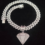 Hip Hop Tapered Pendant Necklace with Cuban Chain