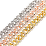 Men Women Iced Out Bling Chain Necklace 13mm Miami Cuban Chain HipHop Jewelry