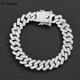 Hip hop Iced Out Bling Cuban Chain Necklace 12mm Rhinestone Link Chain Choker