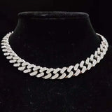 Men Women Iced Out Bling Chain Necklace 13mm Miami Cuban Chains
