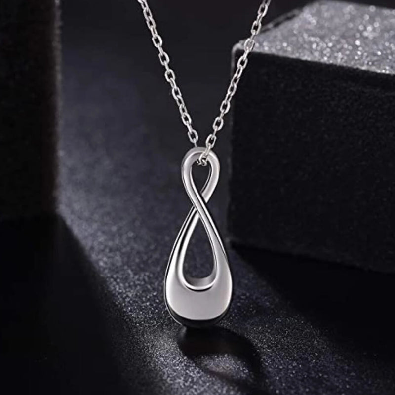 Men Women Infinity Cremation Jewelry For Ashes Pendant Stainless Steel