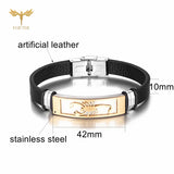 Leather Bracelets Punk Reptile Scorpion Charm Wrap Bangle