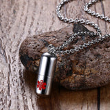 Men Women Medical Alert Necklace Storage Box Pendant