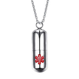 Men Women Medical Alert Necklace Storage Box Pendant