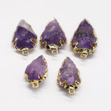 Raw Amethyst Crystal Stone Pendants for Necklace Jewelry Making