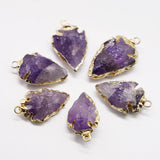 Raw Amethyst Crystal Stone Pendants for Necklace Jewelry Making