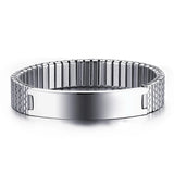 Personalized Engraved Stretch Bracelet with Stainless Steel Band