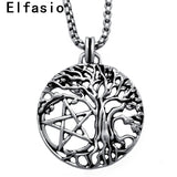Yggdrasil Tree of Life Pendant Necklace with Stainless Steel Chain