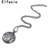 Yggdrasil Tree of Life Pendant Necklace with Stainless Steel Chain