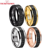 Tungsten Carbide Meteorite Inlay Wedding Band