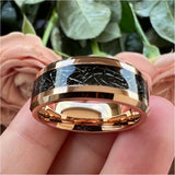 Tungsten Carbide Meteorite Inlay Wedding Band