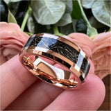 Tungsten Carbide Meteorite Inlay Wedding Band