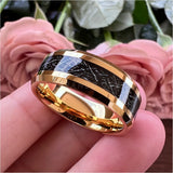 Tungsten Carbide Meteorite Inlay Wedding Band
