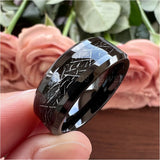 Tungsten Carbide Meteorite Inlay Wedding Band